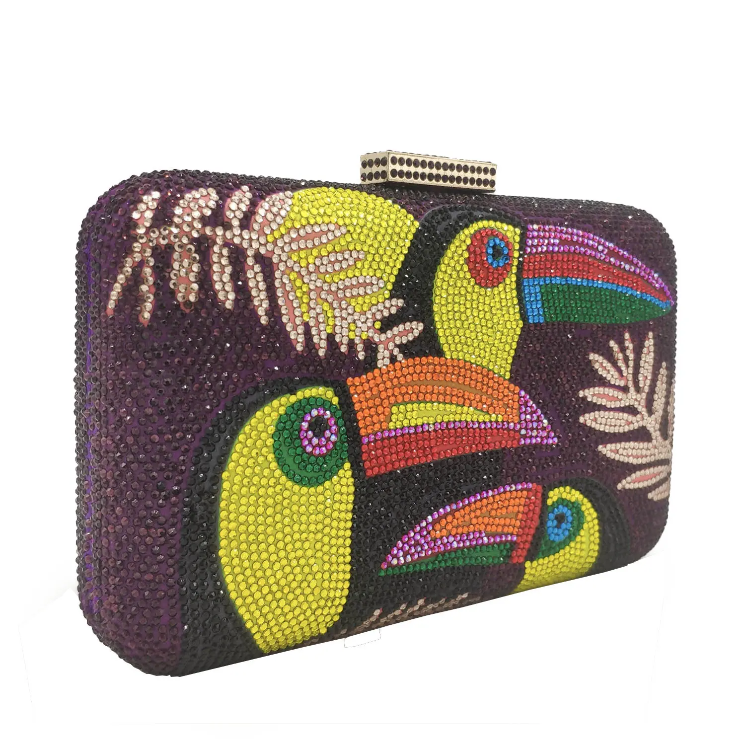 Neuheit Toucan Vogel Frauen Kristall Abendtaschen Strass Box Schminktäschchen Clutch Party Cocktail Handtasche Diamant Kette Geldbörse – Detail 10