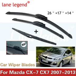 For Mazda CX-7 CX7 Front Rear Wiper Blades Brushes Cutter Accessories J U Hook 2007-2013 2007 2008 2009 2010 2011 2012 2013