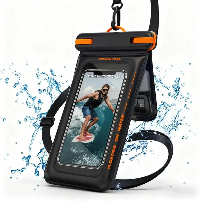 Double Space Waterproof Phone Pouch Universal Dry Bag Floating Case for Pool Water Park Travel Outdoor Activities