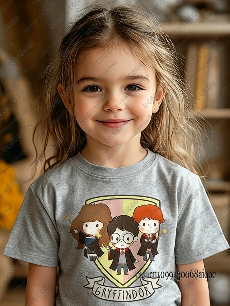 Summer Hot Sale Cartoon Harry Potter Print T-shirt For Kids Comfortable Pure Cotton Sports Tshirts Boys Girls Gifts Kids Clothes view 6