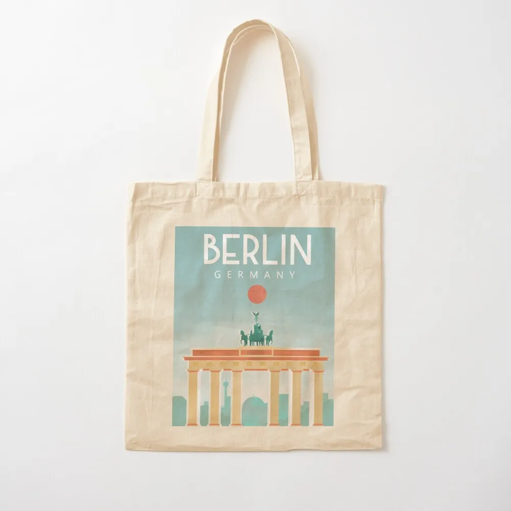 Berlin Germany travel poster Tote Bag shopper bags for women Beach bag Canvas Tote Bag