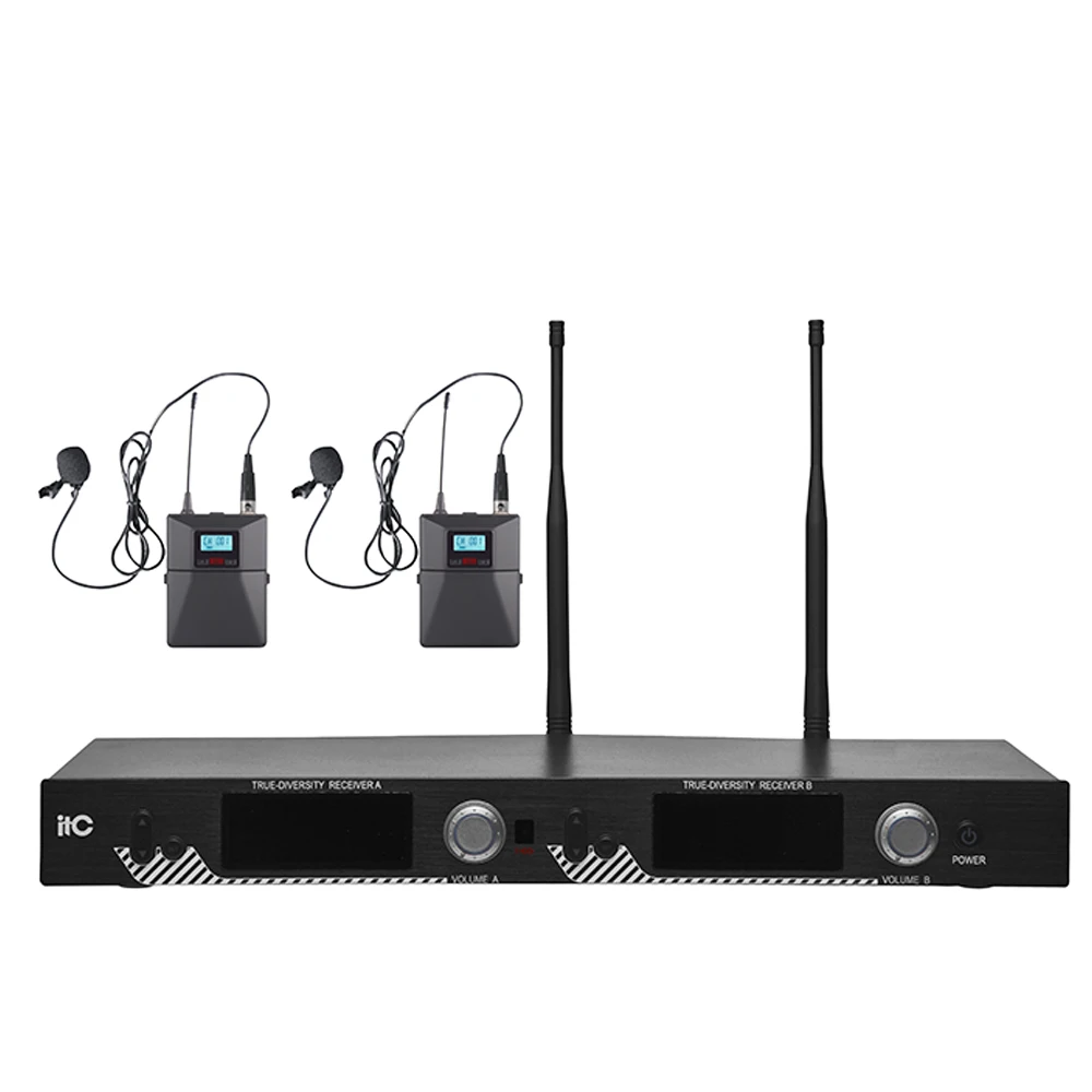 ITC Lavalier Microphone System PA System Professional UHF Wireless  Lavalier Lapel Microphone for Teacher