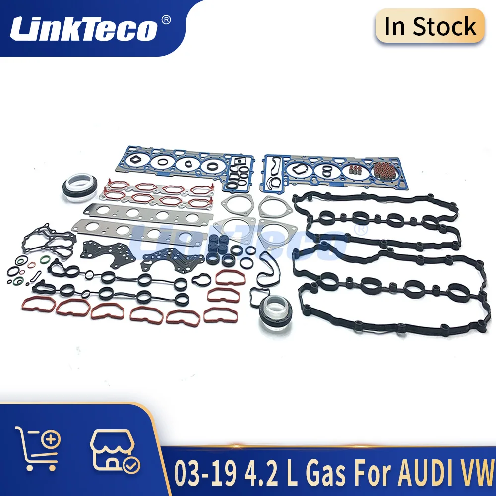 Auto Engine Parts Full Gasket Seal Set Fit Kit For 03-19 4.2 L Gas For Audi VW Valve Cover Intake Exhaust Mainfold O-Ring Gasket