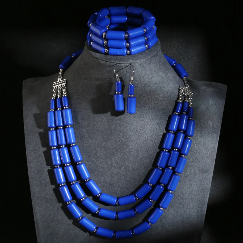 Fashion Jewelry sets Colorful Acrylic Wave Shaped Multilayer Necklace Earrings Bracelet Set For Women Bijoux Vintage Accessoires