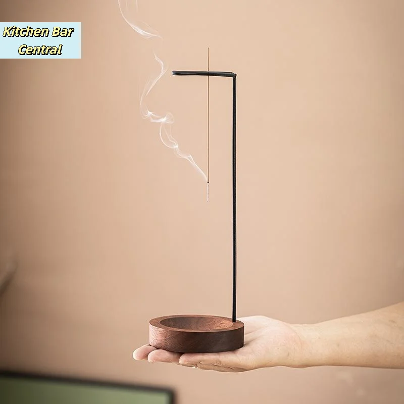 【Creative Upside Down Incense Burner Incense Stick Holder Wood Anti-Ash Design Incense Stick Meditation Spa Room Decor】