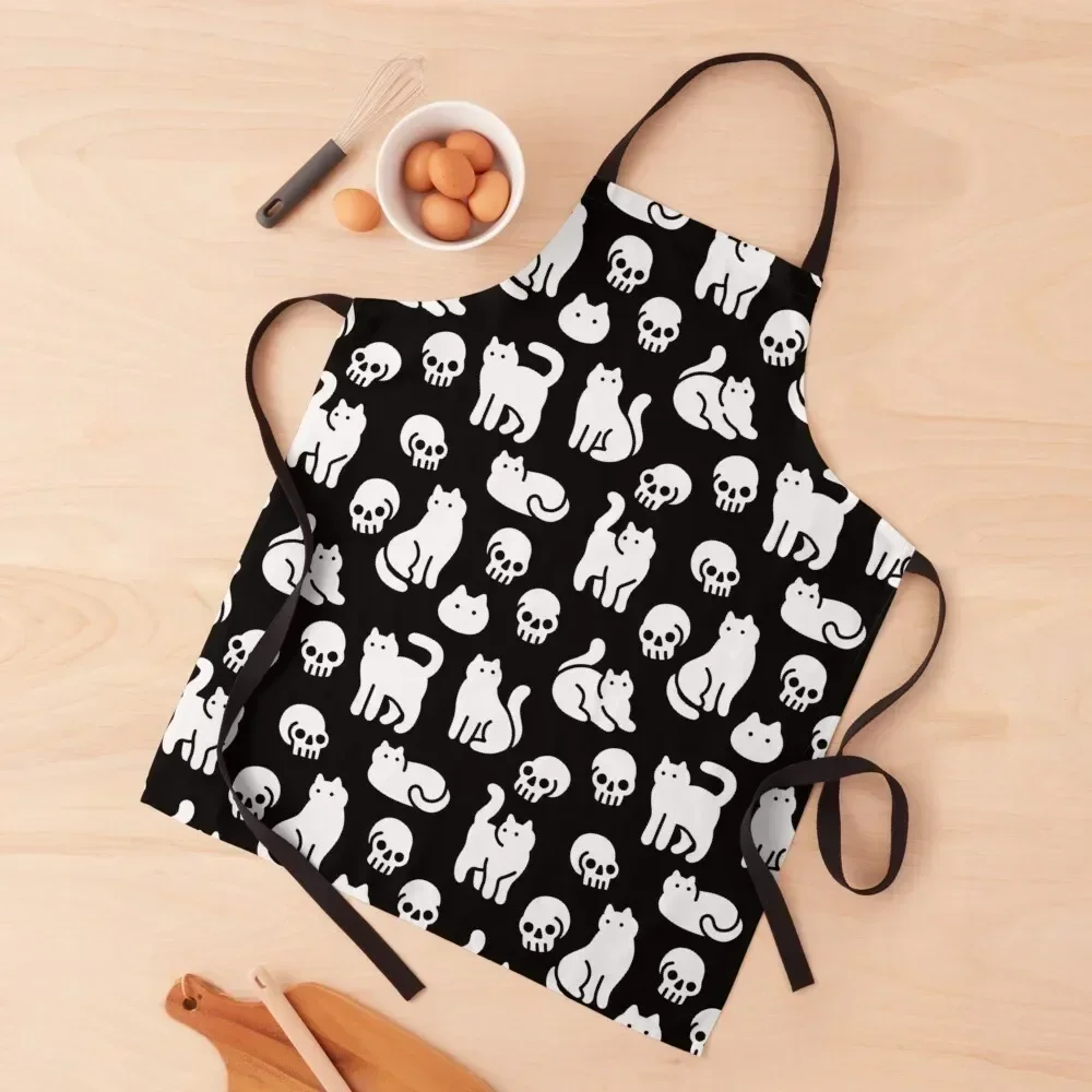 

Cats and Skulls Pattern Apron Cleaning Products For Home innovative kitchen and home items Apron