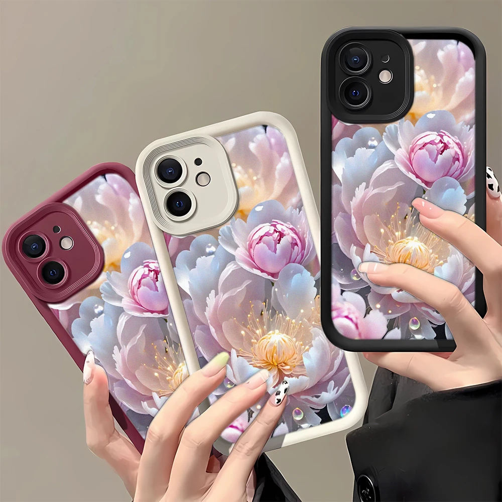 

Classic Bouquet Pattern Phone Case For IPhone 16 15 14 13 12 11 Pro Max Plus Case Shockproof Clear Cover 16 14 13 12 15 Case