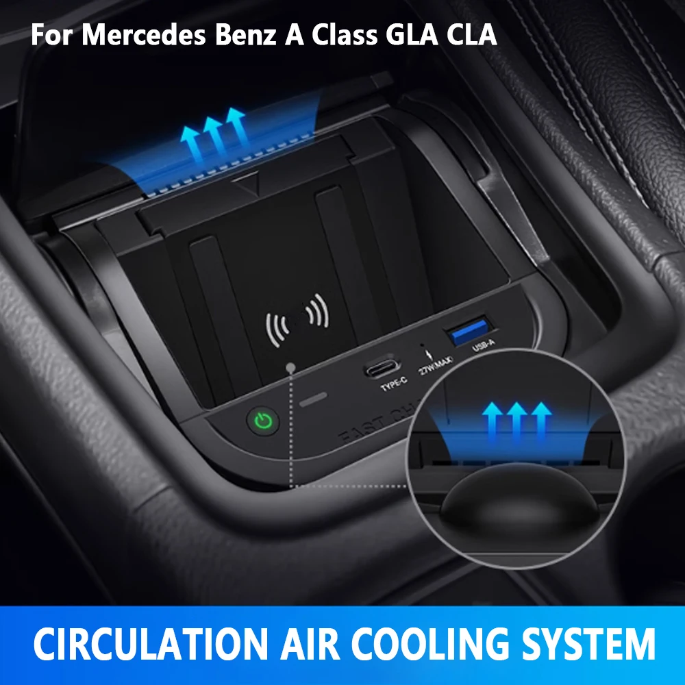 

15w Car wireless charger for Mercedes Benz A Class W176 GLA CLA X156 2014 2018 phone Holder charging fast charge interior