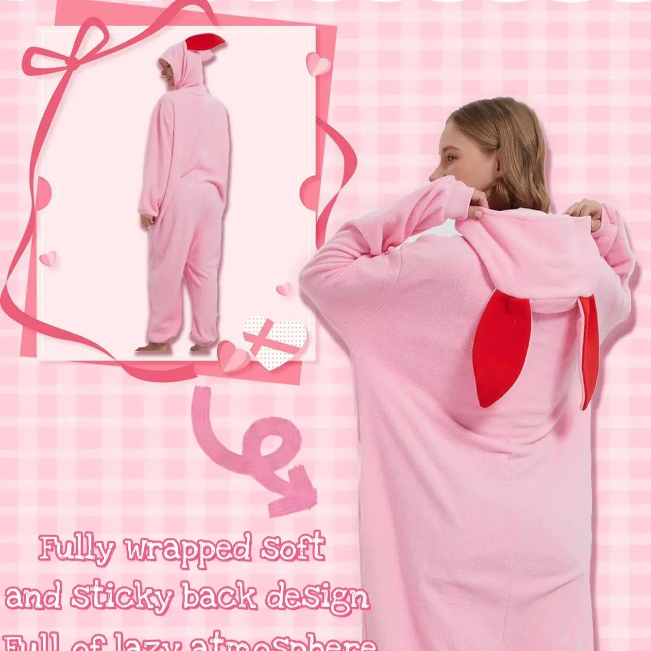 Unisex Anime Brown Onesie Pajamas Adult Cosplay Cartoon Animal Winter One-Piece Loungewear for Women