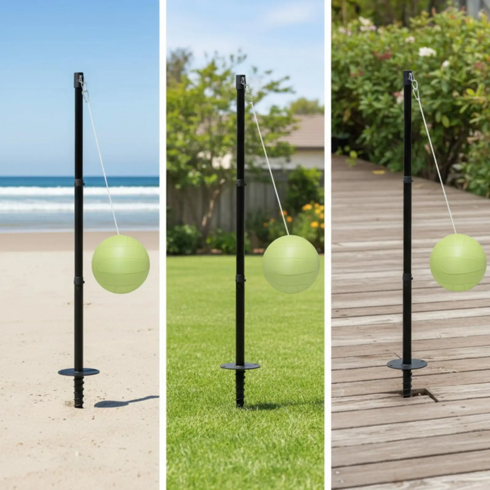 Outdoor Family Tetherball Set Durable Metal Pole Green Ball and Secure Anchor for Backyard Fun https://ae-pic-a1.aliexpress-media.com/kf/Sbf3a1ecb9b8e4faeb9f10de689aa40bet.jpg