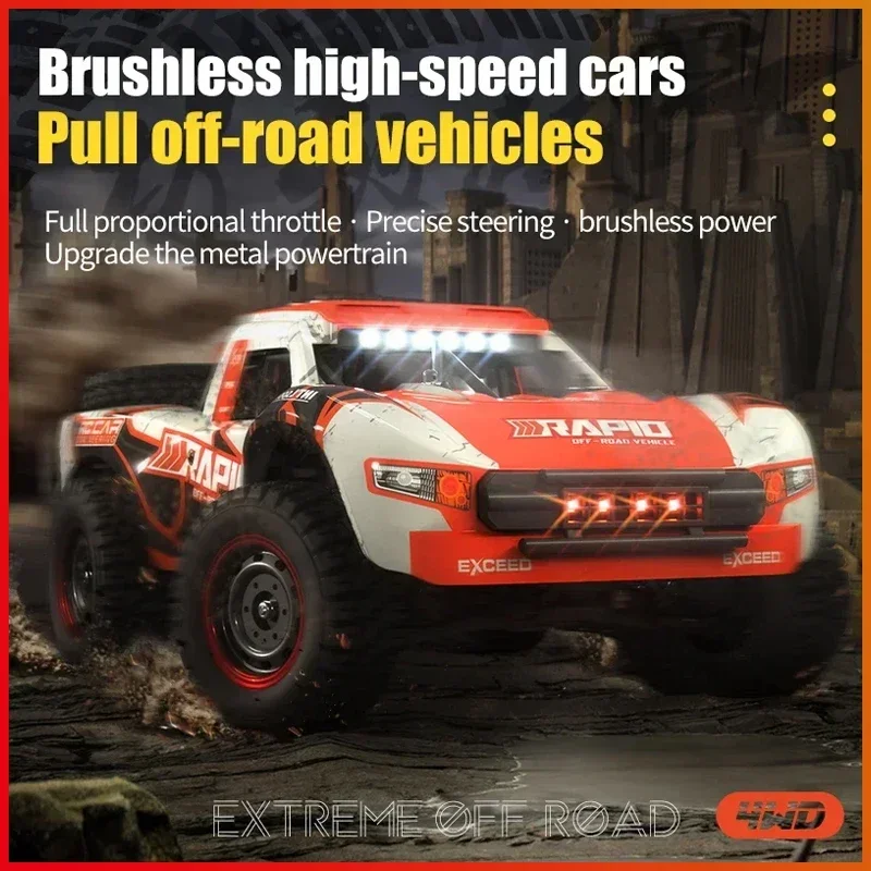 Q130 Rc Auto Off-road Vehicle 4x4 Brushed 50km/h Brushless 70km/h Monster Truck 1/16 Desert/Snow Racer Drifting Car Toy for Boys