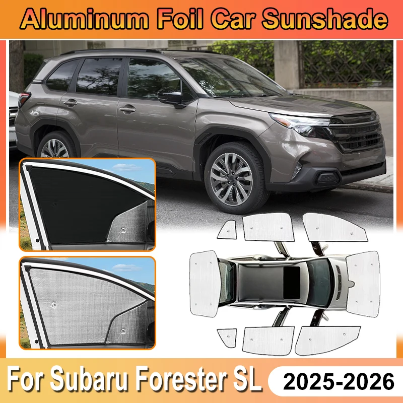 

For Subaru Forester Accessories SL MK6 2025 2026 Car Aluminum Foil Windshield Sun Shades Heat Shield Covers Baffle UV Protector