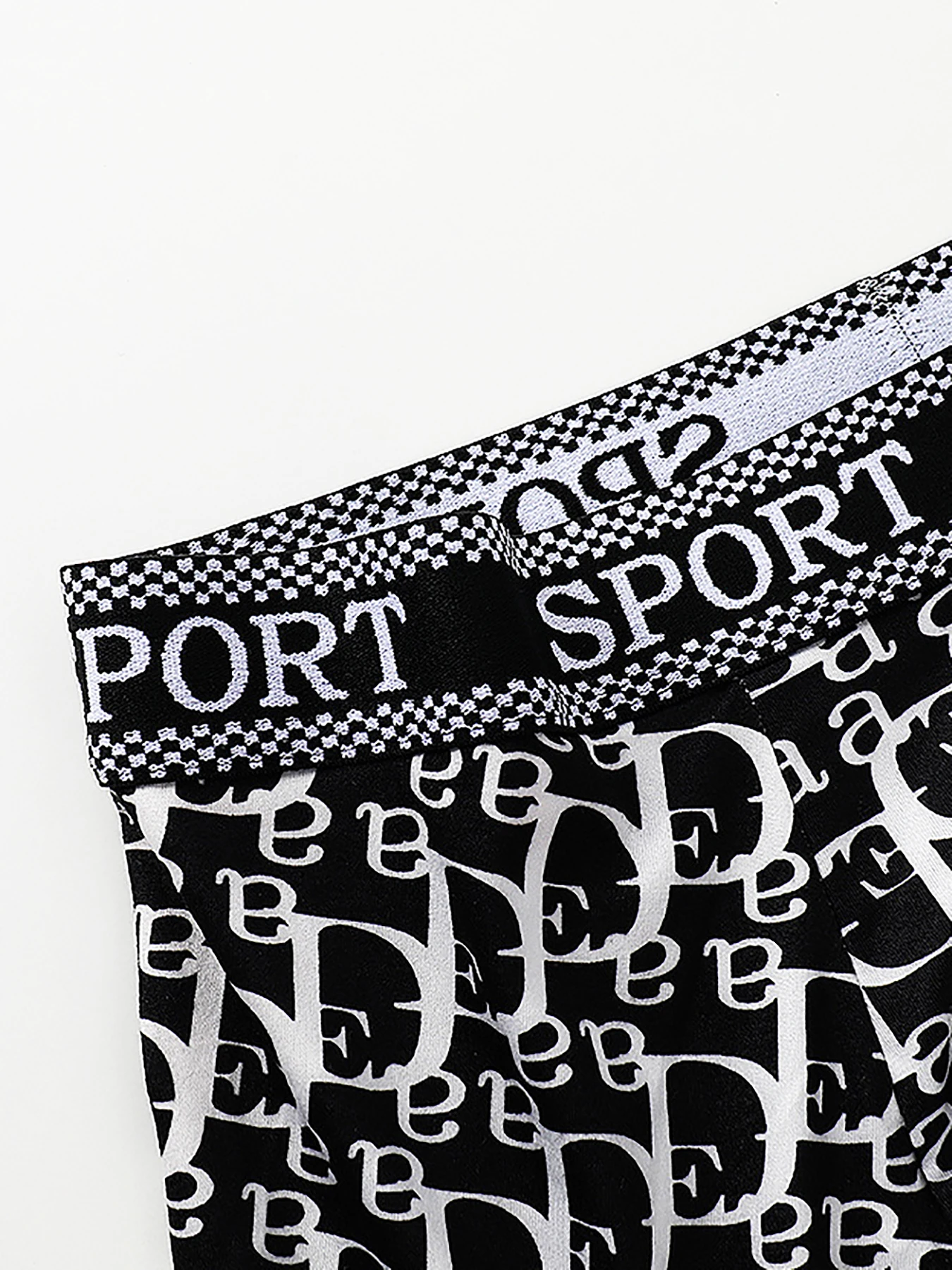 Men's 4-Piece Polyester Boxer Briefs Set - "SPORT" Logo Waistband, Monogram Patterned, Multi-Color  Underwear