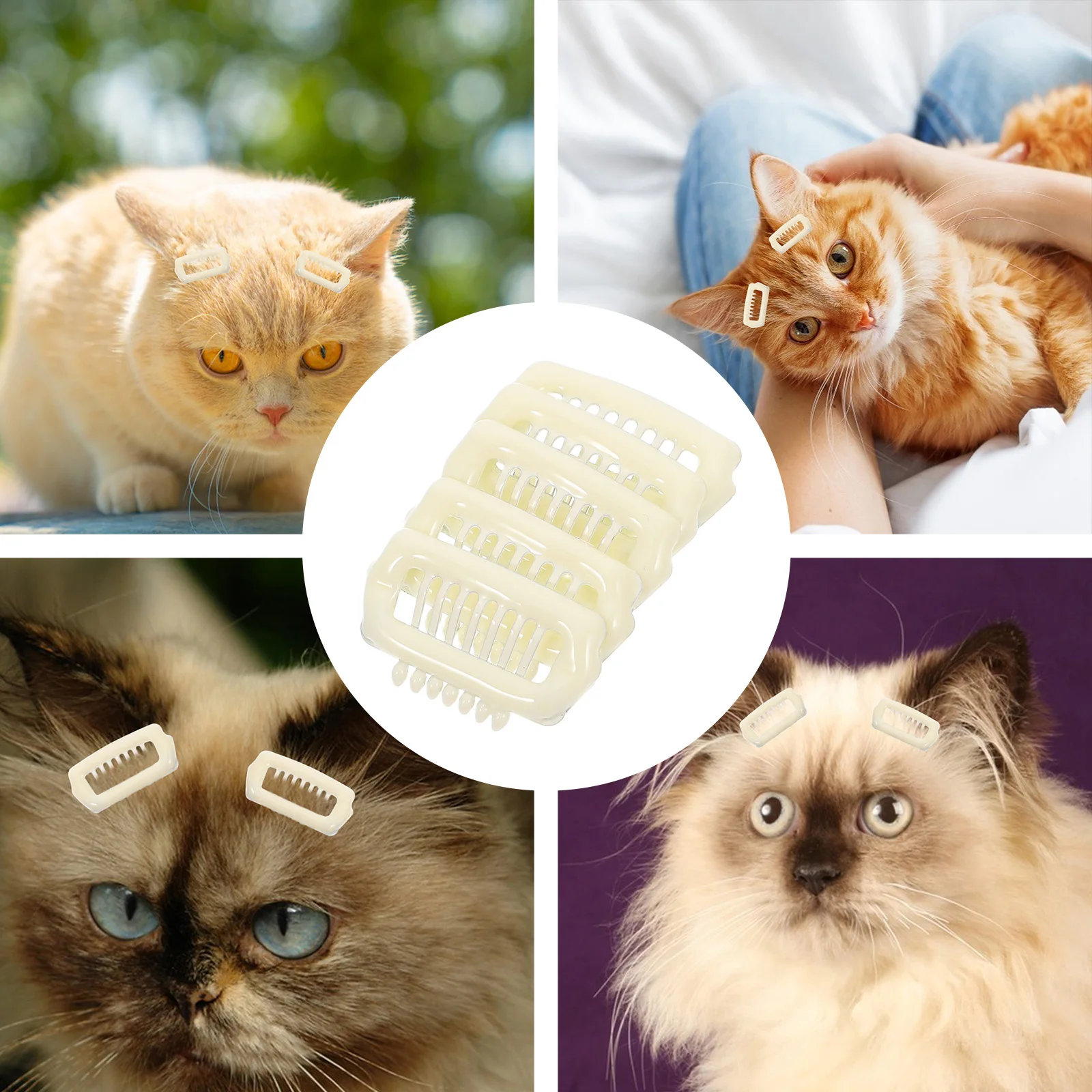 

5 Pcs Hair Clip Dog Headwear Cute Pet Accessories Clips for Grooming Decorative Beige Snap