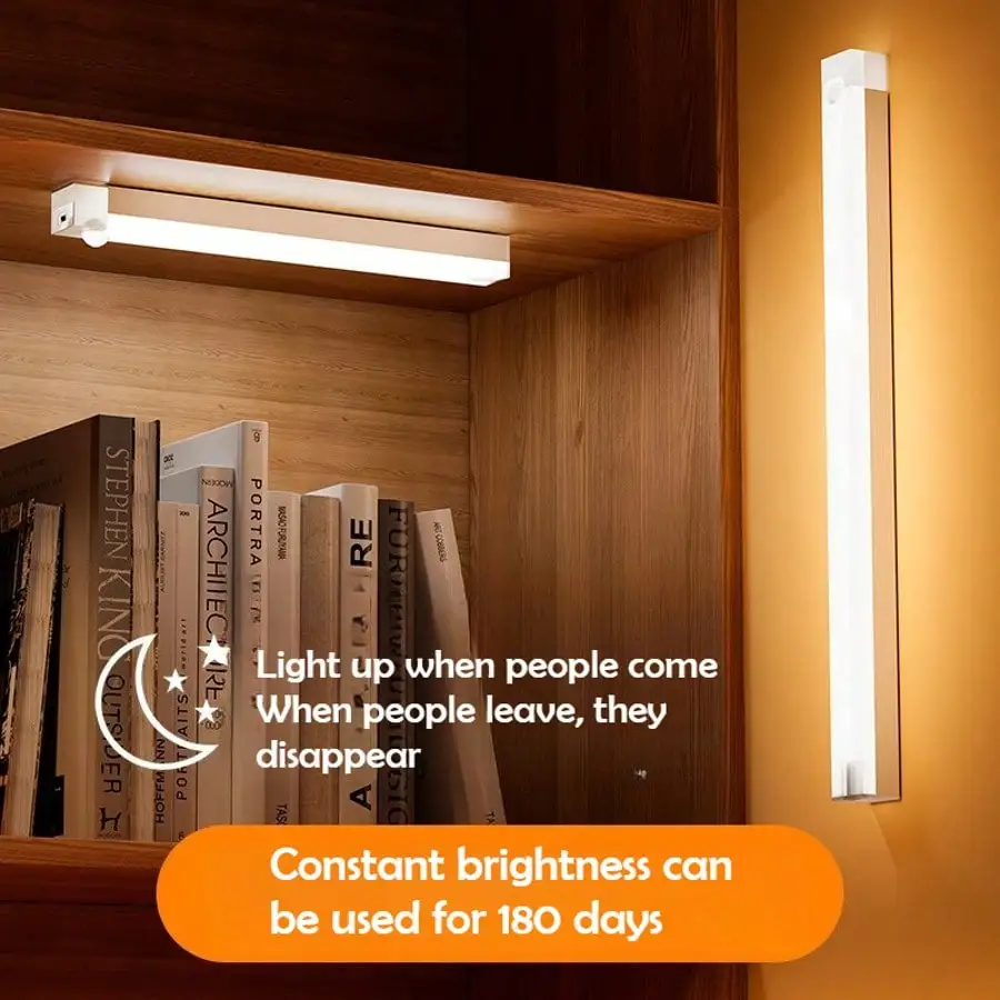 

Перезаряжаемый магнитный светильник, светодиодный ночник с беспроводным датчиком движения человека для украшения домашней комнаты