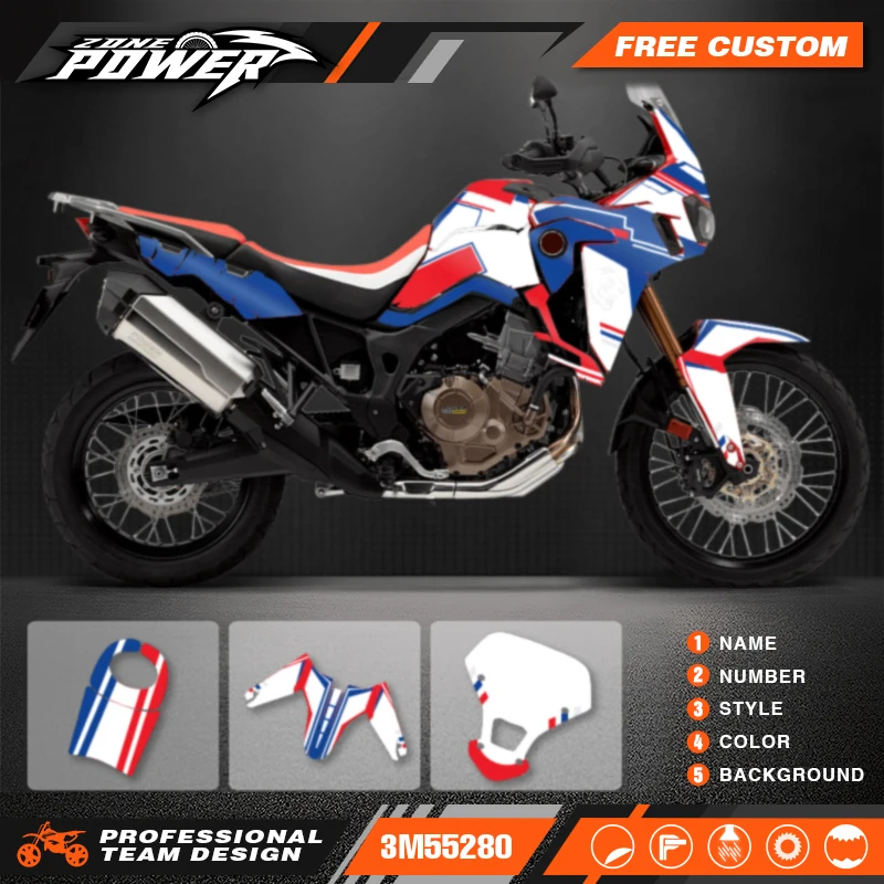 Powerzone Custom Graphics Decals Stickers Kit For Honda CRF1000L AFRICA TWIN Motorcycle 03