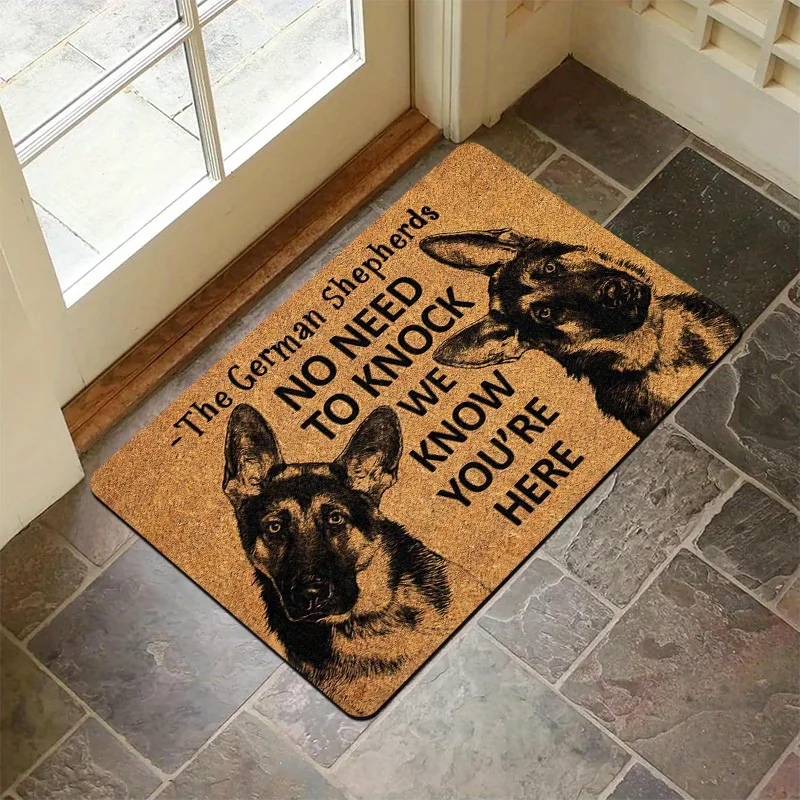 The German Shepherds No Need To Knock We Know You Re Here Printed Flannel Doormat For Front Door Pet Lover Home Decor Gift