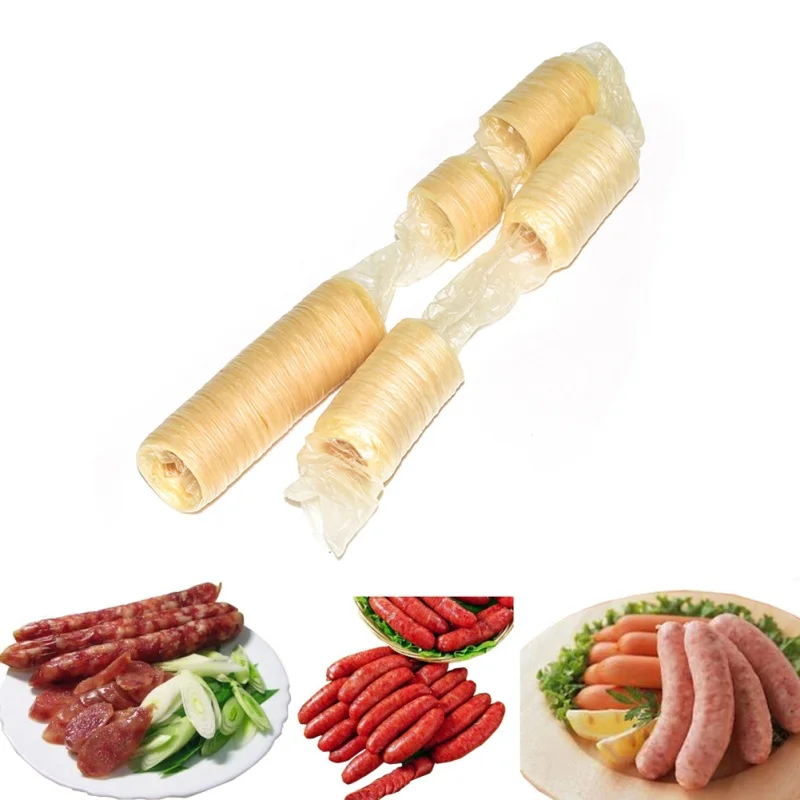 26mm Collagen Protein Casings Sausage Ham Home Kitchen Dining Tool For Sausage BBQ Fry Steam Sausages Meat Ham Maker Tools