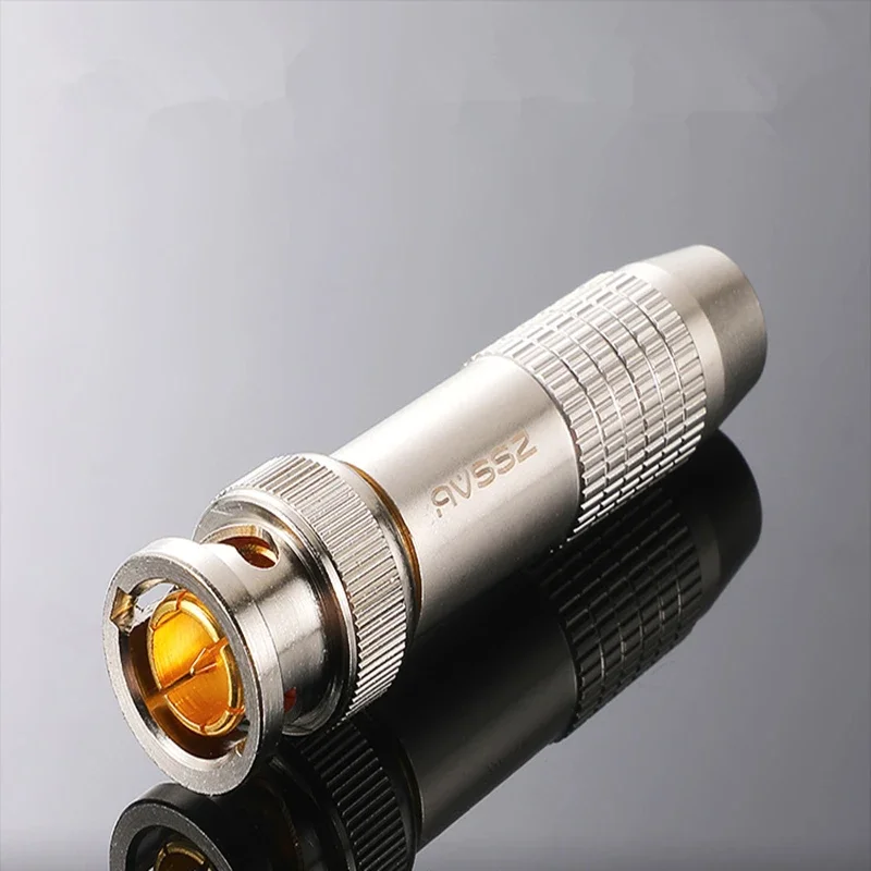 1Pcs BNC connector monitoring plug copper core camera video cable 3G-SDI connector Q9 welding plug HD cable