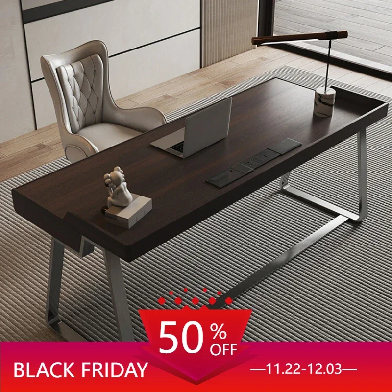 

Light Luxury Modern Office Desks Wood Domestic Simple Study Design Italian Minimalism Office Desks Escritorios Furniture QF50OD