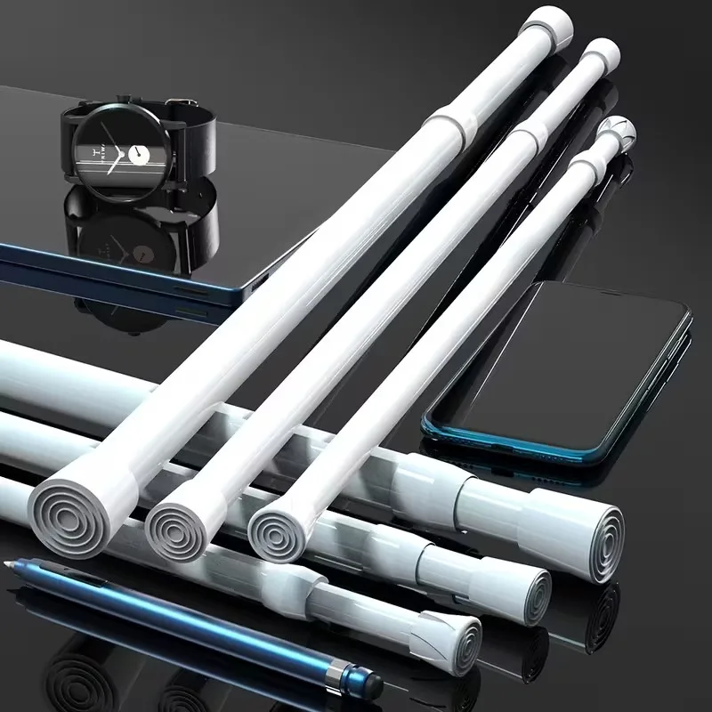 Upgraded Adjustable Shower Curtain Rod Spring Loaded Extendable Telescopic Poles for Bathroom Bedroom No Drilling Hanging Rods