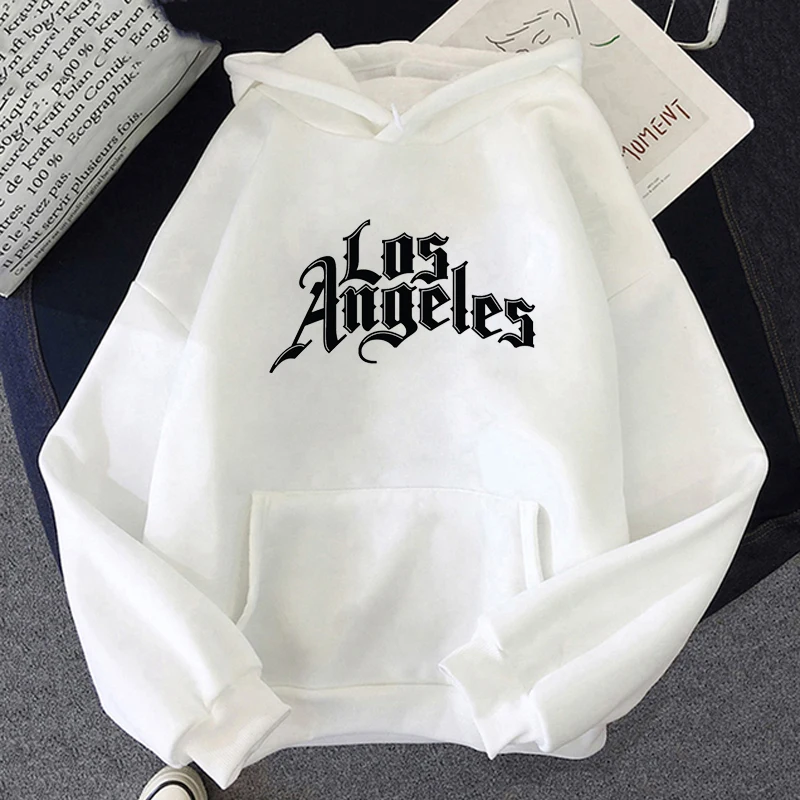 Los Angeles Printing Sweatshirts Men Loose Hip Hop Style Hoodies High Quality Spring Autumn Casual Hooded Pullover Tops