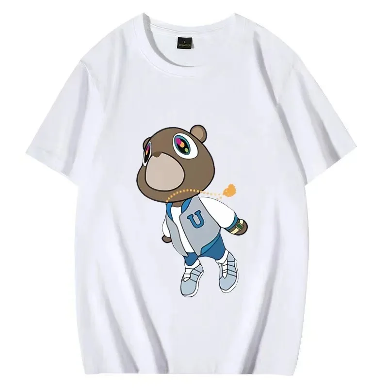 Graduation Bear Classic Graphics Kanye West t-shirt uomo donna Summer Top Fashion Clothes magliette Unisex oversize in cotone