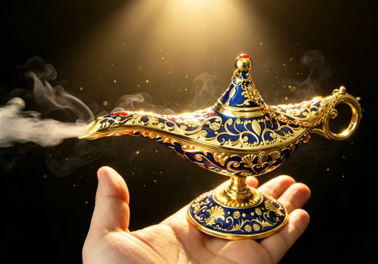 Lampe Magique Aladdin Rechargeable : Machine à Brouillard pour Effets Scéniques et Close-Up – Illusion Sans Odeur, Accessoire de Magie Continue