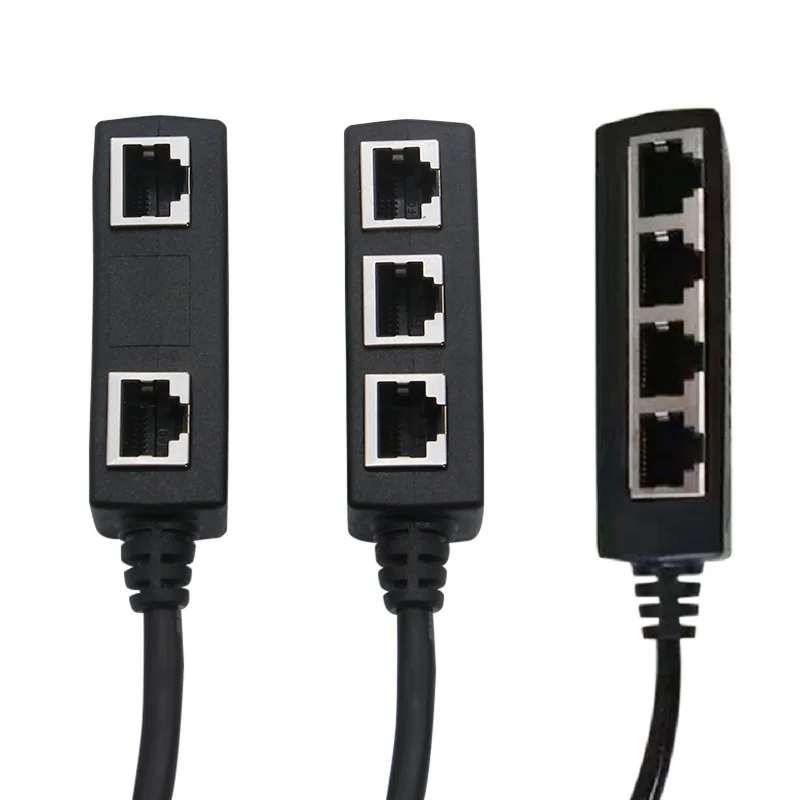 RJ45 Ethernet Cable Splitter RJ45 1 to 2 / 1 to 3/4 Ways Splitter Connector Network Adapter Cat5 Cat6 Cat7 LAN Ethernet Cable