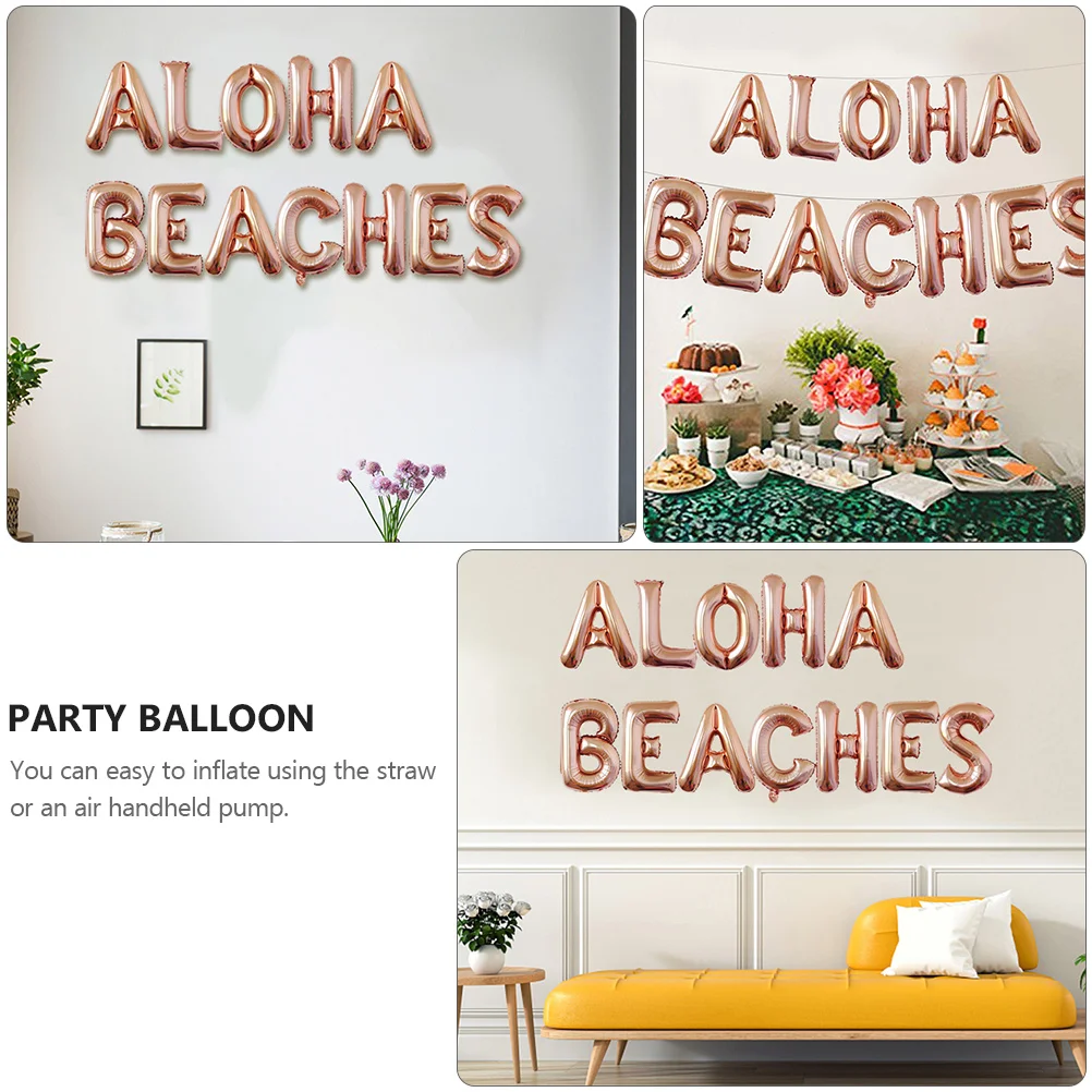 

Alphabet Balloons Letter Aluminum Film Decorate Banquet Tropical Party Reusable Safe Strong Balloon Accessories
