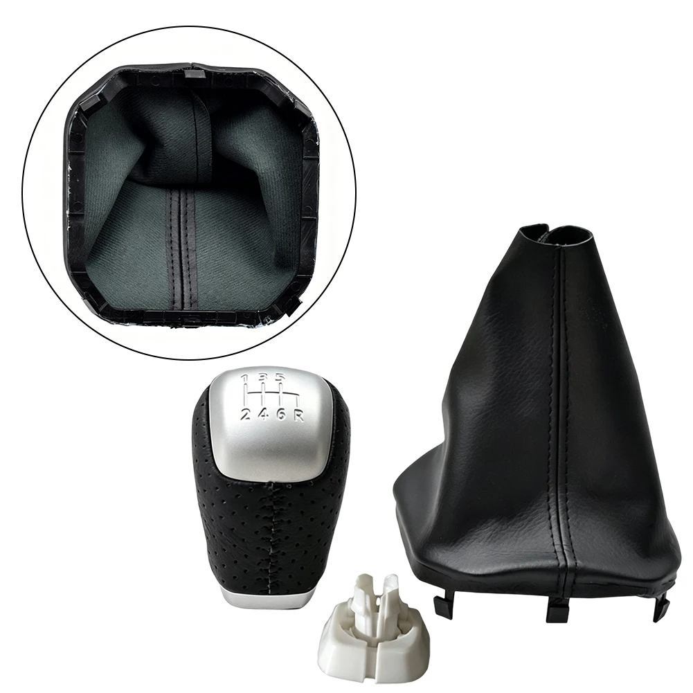 As Shown In The Figure Gear Knob Assembly Enhance Vehicle Interior Leather Gear Handle Plastic And Leather Mix