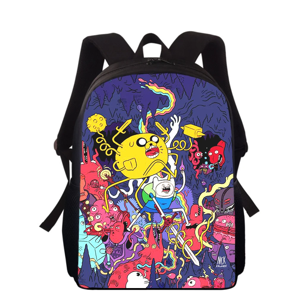 Adventure Time 15” 3D Print Kids Backpack Primary School Bags for Boys Girls Back Pack Students School Book Bags