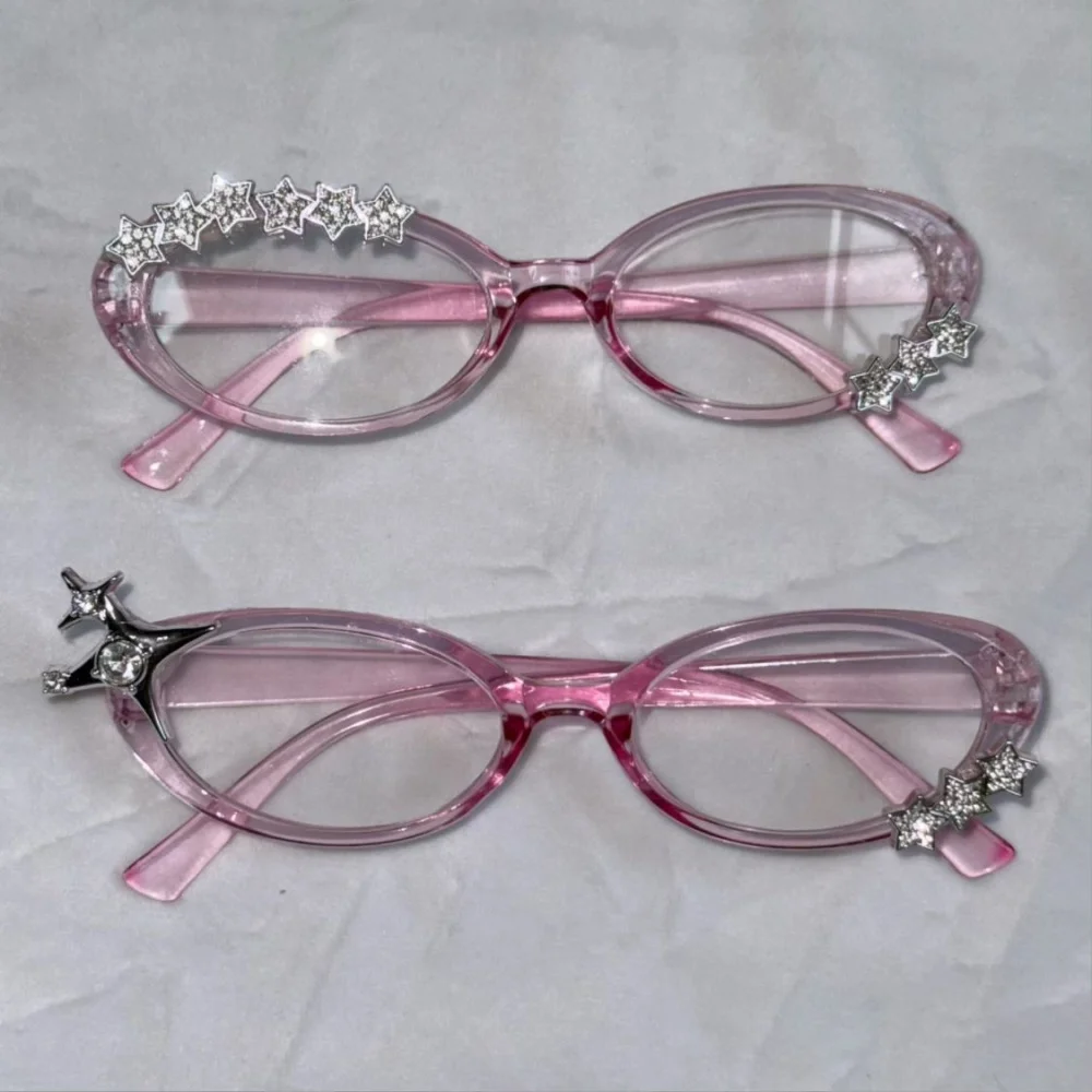 Y2K Star Rhinestone Cat Eye Decor Glasses Eyewear Gothic Sweet Cosplay Party Fashion Photo Prop Girls Subcultural Decoration view 4