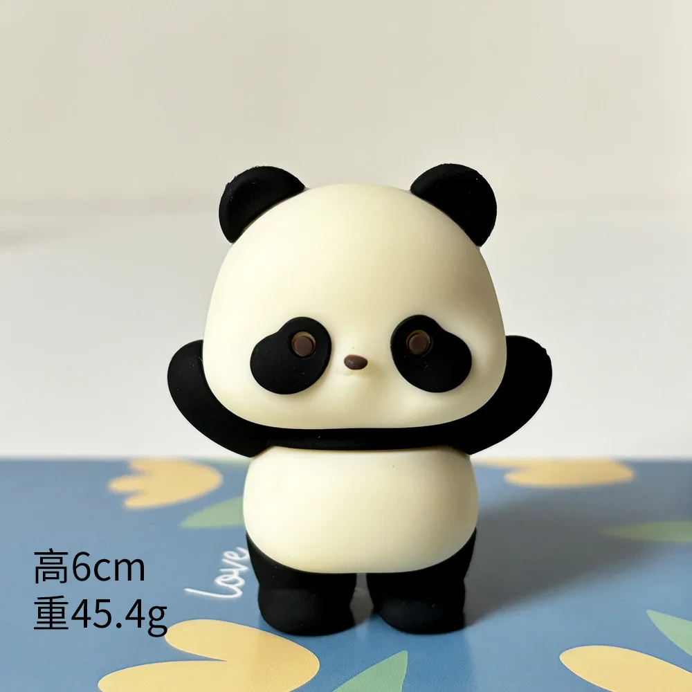 1set Cute Panda Cake Toppers Bamboo Panda Cake Decor Boy Girl Happy Birthday Party Decoration Baby Shower Supplies Kids Gift