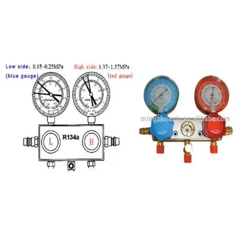 أدوات التيار المتردد ملحقات تكييف الهواء التلقائي مقياس ضغط الثلاجة أدوات قياس الضغط مصنع رخيصة #4