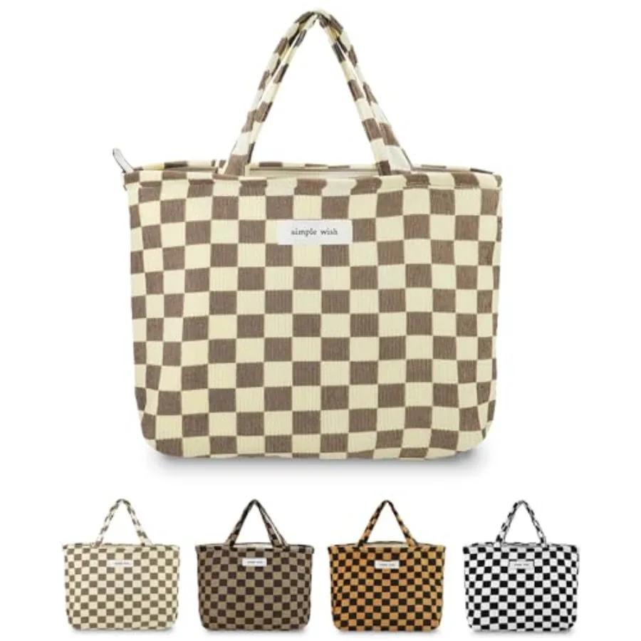 

Sminra Corduroy Small Tote Bible Bag for Women, Mini Daily Handbag Cute Aesthetic for Book, Essential, Water Bottle Organizer