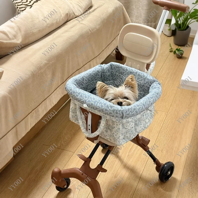 Foldable Pet Stroller Lightweight Dog Cat Travel Carrier Detachable Outdoor Walking Cart