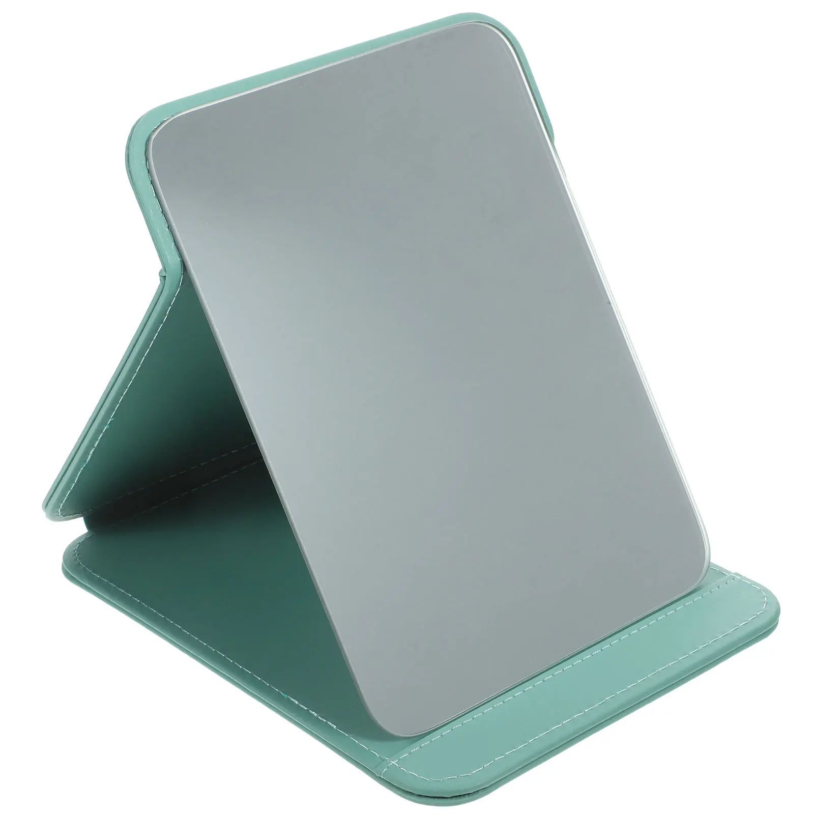 Make-upspiegel van PU-pvc-materiaal Elegante tafelspiegel voor badkamertellerijdelheden Slaapkamer make-upspiegels