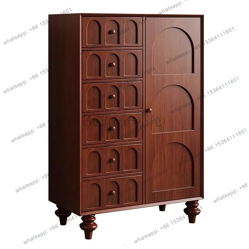 

Medieval style solid wood chest living room French medieval entrance cabinet