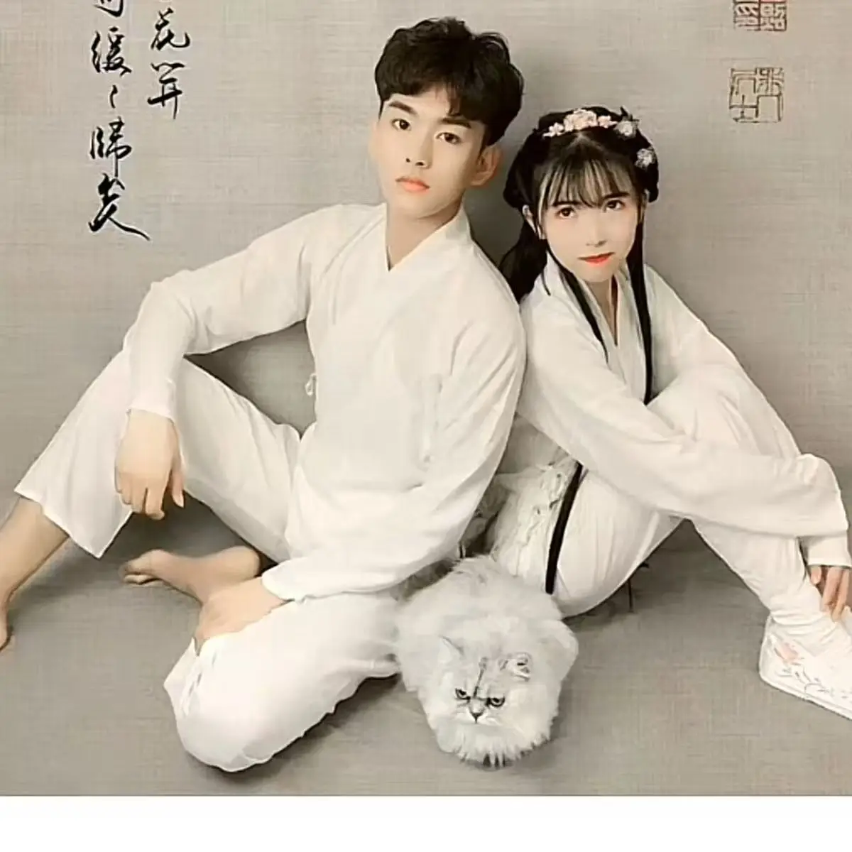 Chinese Traditional Hanfu Costumes For Women, Suits Han Tang Dynasty Underwear, Sleeping Suit Tops And Skirt, White And Black