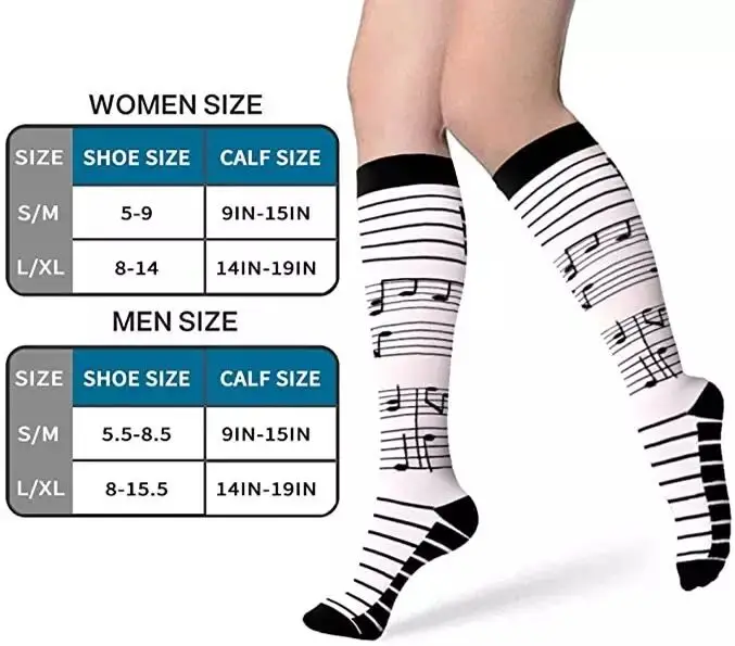 New Compression Socks Men Women Knee High 20-30 MmHg Fit Medical Edema Diabetes Varicose Veins Nursing Running Compression Socks