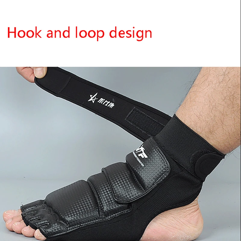 1 زوج معدات نصف اصبع حامي الملاكمة اليد حماية القدم الحرس قفازات الكاراتيه قفازات جلدية التايكوندو القدم #5