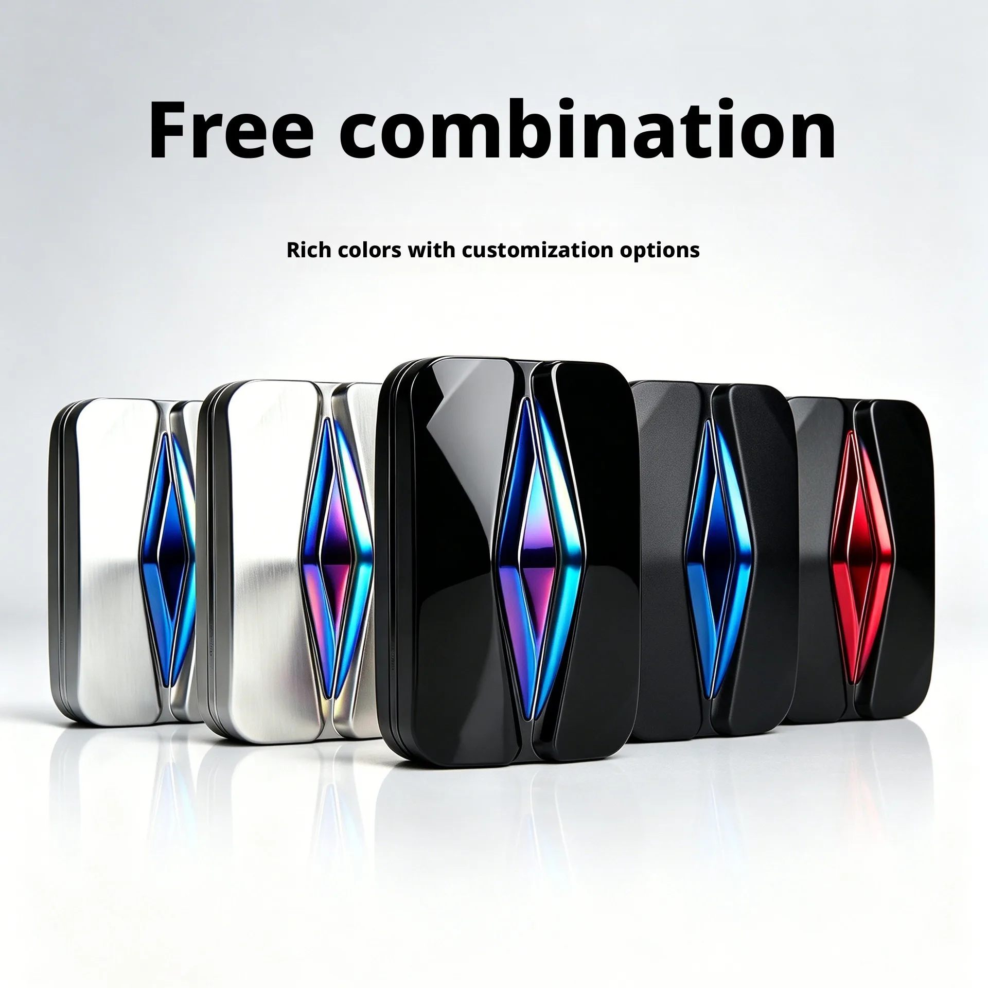 Flame Pattern Infinite‑Travel Magnetic Fidget Slider Metal Fidget Clicker Adult Finger EDC Handheld Stress Relief Toy view 5