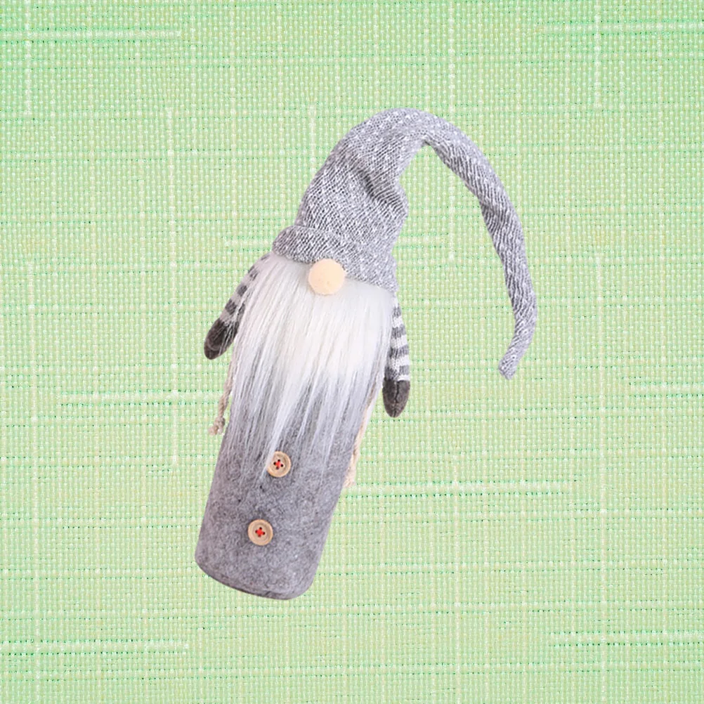 

Gray Forest Man Christmas Wine Bottle Decoration Bag for Dinner Table Festive Holiday Decorations Red Wine Bag