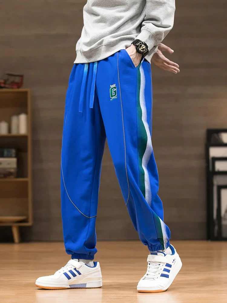 

2024 New Men's Joggers Sweatpants Plus Size Streetwear Fashion Letter Embroidery Cotton Casual Sweats Loose Harem Pants 8XL