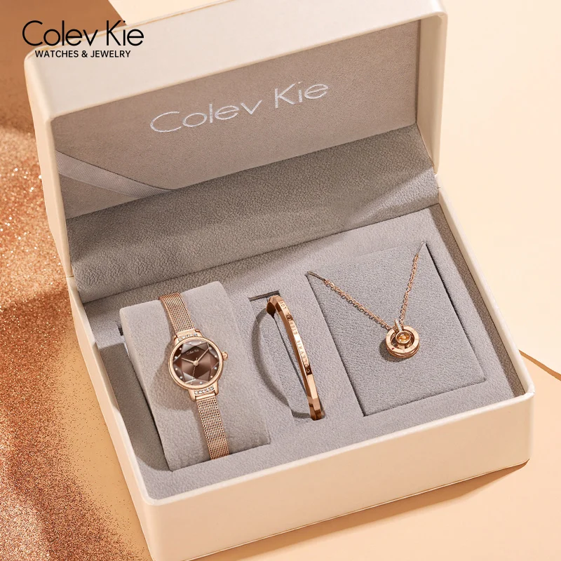 ColevKie Watch For Women High-end Luxury Wristwatch Mesh Band Clock Waterproof Ladies Fashion Watches Gift Sets for Girls Wife