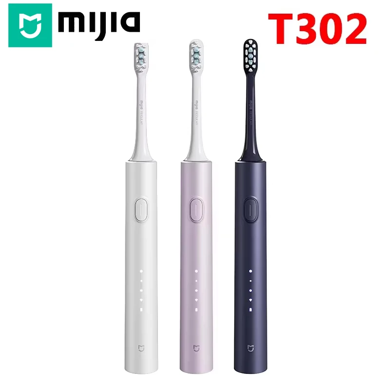 

Mijia T302 Sonic Electric Toothbrush IPX8 Waterproof Wireless Charging 4 Brush Head Sonic Electronic Tooth Brus New