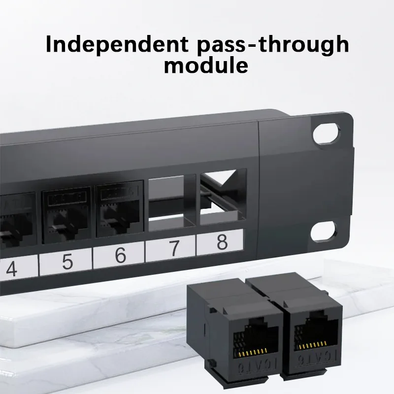 OMAY-Adaptador de Cable RJ45, Marco Modular con conector Keystone, 19 pulgadas, 1U, 8/24 Puerto CAT6