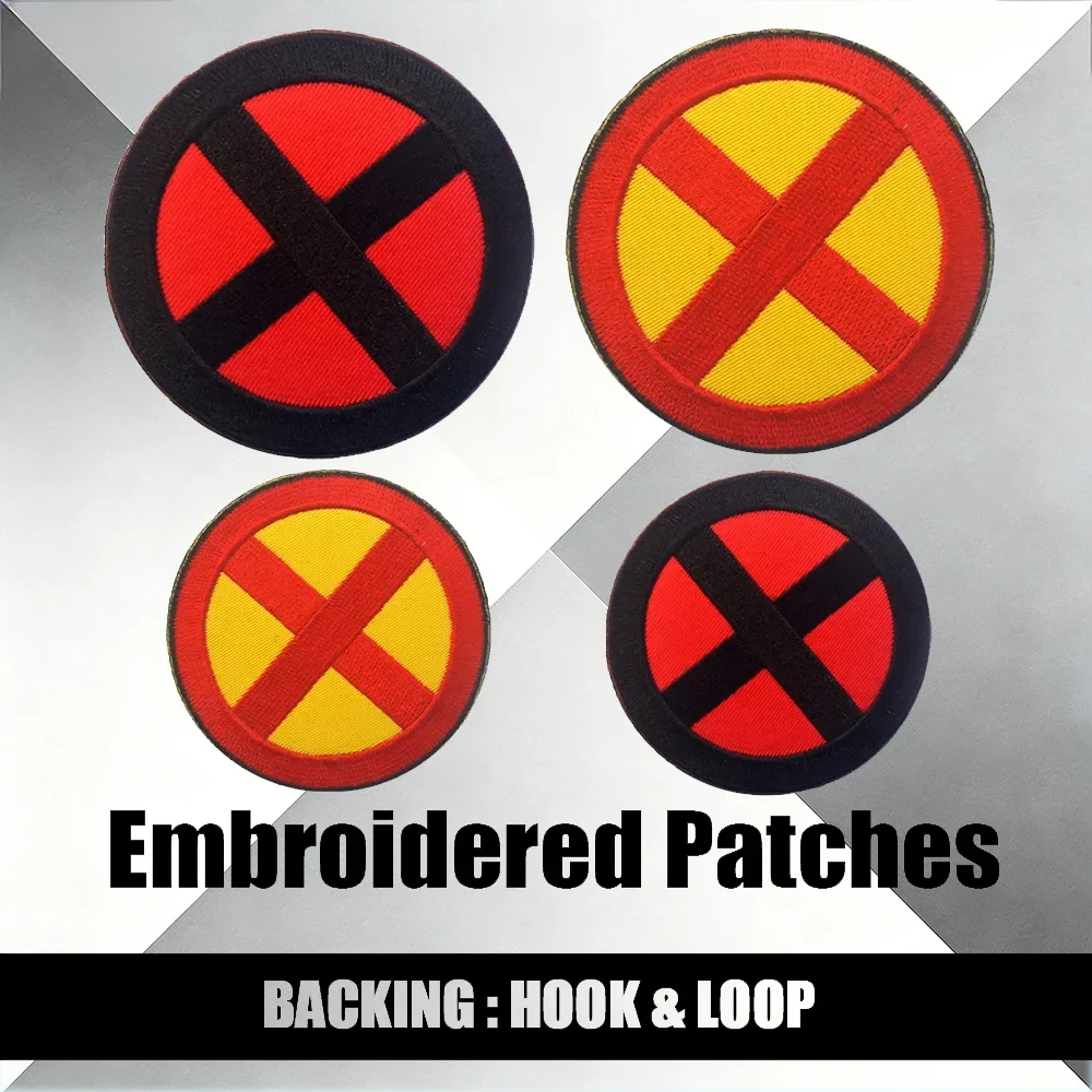 Classic X-Men Logo Military Patch - Embroidered Tactical Sticker for Clothes with Hook & Loop Fabric