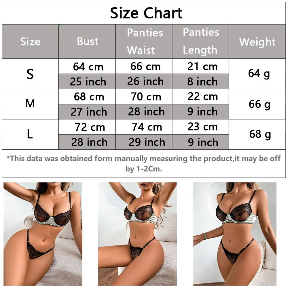 Biancheria intima sexy trasparente 2 pezzi set reggiseno intimo esotico in pizzo set da donna ricamo floreale reggiseno con ferretto + slip set regalo